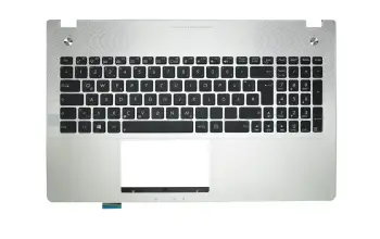 0KNB0-6620GE00 teclado incl. topcase original Asus DE (alemán) negro/plateado con retroiluminacion