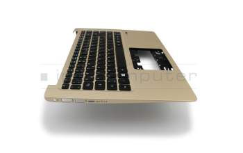 0NK1-092GE13 teclado incl. topcase original Acer DE (alemán) negro/oro con retroiluminacion