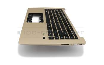 0NK1-092GE13 teclado incl. topcase original Acer DE (alemán) negro/oro con retroiluminacion