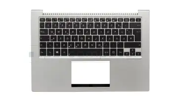 90NB0511-R31GE0 teclado incl. topcase original Asus DE (alemán) negro/plateado con retroiluminacion