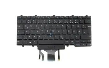 4JPX1 teclado original Dell DE (alemán) negro con retroiluminacion y mouse-stick