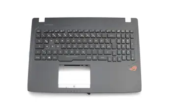 90NB0DX1-R30GE0 teclado incl. topcase original Asus DE (alemán) negro/negro con retroiluminacion