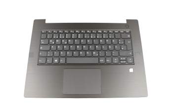 5CB0Q64414 teclado incl. topcase original Lenovo DE (alemán) gris/canaso para escáner de huellas digitales