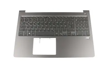 WCG3D teclado incl. topcase original Dell DE (alemán) negro/canaso con retroiluminacion para sensor de huella digital