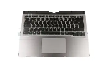 FUJ:CP713687-XX teclado incl. topcase original Fujitsu DE (alemán) negro/plateado con retroiluminacion
