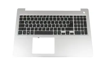 6FRY5 teclado incl. topcase original Dell DE (alemán) negro/plateado