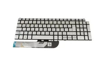 V1RFC teclado original Dell DE (alemán) plateado con retroiluminacion