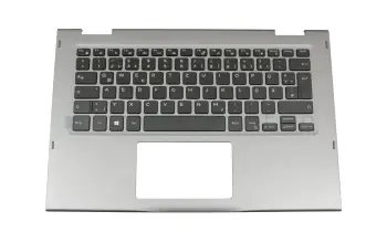 YK5M5 teclado incl. topcase original Dell DE (alemán) negro/plateado con retroiluminacion