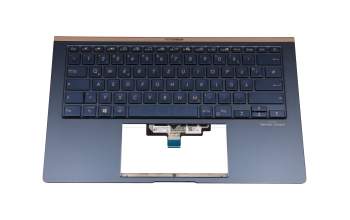 90NB0MP1-R31GE0 teclado incl. topcase original Asus DE (alemán) azul/azul con retroiluminacion