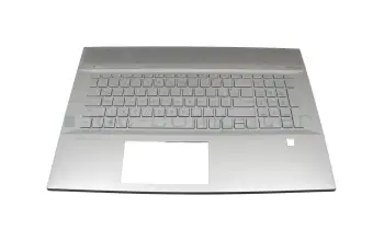 L52452-041 teclado incl. topcase original HP DE (alemán) plateado/plateado con retroiluminacion