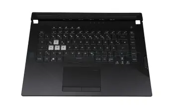 90NR01I3-R30GE0 teclado incl. topcase original Asus DE (alemán) negro/transparente/negro con retroiluminacion