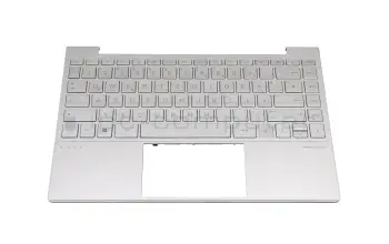 L96799-041 teclado incl. topcase original HP DE (alemán) plateado/plateado con retroiluminacion