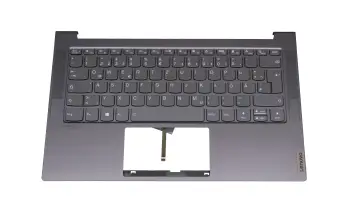 5CB1B05291 teclado incl. topcase original Lenovo DE (alemán) gris/canaso con retroiluminacion