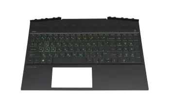 L57593-261 teclado incl. topcase original RU (ruso) negro/negro con retroiluminacion