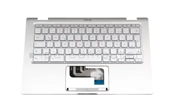 90NX0231-R31GE0 teclado incl. topcase original Asus DE (alemán) plateado/plateado con retroiluminacion