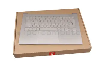 5CB0U44258 teclado incl. topcase original Lenovo DE (alemán) plateado/plateado con retroiluminacion