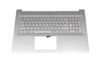 M50458-041 teclado incl. topcase original HP DE (alemán) plateado/plateado