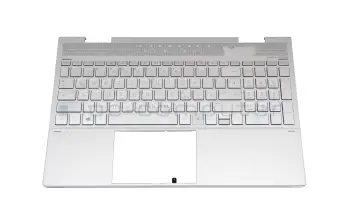 L93226-041 teclado incl. topcase original HP DE (alemán) plateado/plateado con retroiluminacion (UMA)