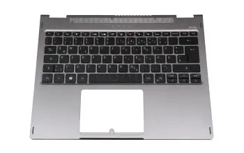 6B.HQUN1.020 teclado incl. topcase original Acer DE (alemán) negro/canaso con retroiluminacion
