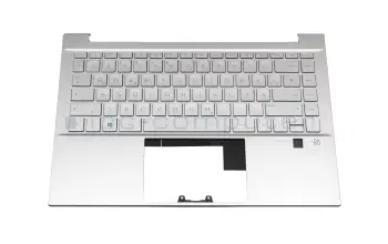 M24558-041 teclado incl. topcase original HP DE (alemán) plateado/plateado con retroiluminacion