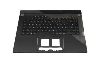 90NR0541-R31GE0 teclado incl. topcase original Asus DE (alemán) negro/negro/transparente/gris con retroiluminacion