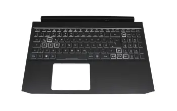 6B.QB2N2.014 teclado incl. topcase original Acer DE (alemán) negro/blanco/negro con retroiluminacion