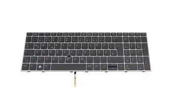 M17094-041 teclado original HP DE (alemán) gris oscuro/canosa con retroiluminacion y mouse-stick