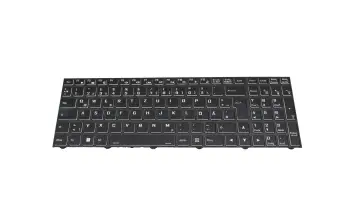 6-80-NJ500-07A-K teclado original Clevo DE (alemán) negro/blanco/negro con retroiluminacion