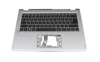 6B.KENN8.020 teclado incl. topcase original Acer DE (alemán) negro/plateado