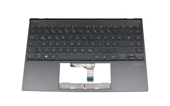 90NB0TJ1-R30GE1 teclado incl. topcase original Asus DE (alemán) gris/canaso con retroiluminacion