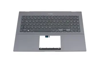 90NB0RX2-R31GE0 teclado original Asus DE (alemán) gris con retroiluminacion
