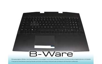 T0007R Teclado incl. topcase DE (alemán) negro/negro con retroiluminacion b-stock