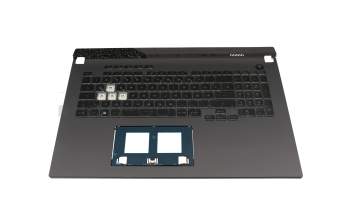 90NR08J4-R32GE1 teclado incl. topcase original Asus DE (alemán) negro/transparente/negro con retroiluminacion (RGB 4 zonas)