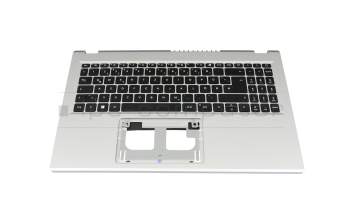 Teclado incl. topcase DE (alemán) negro/plateado original para Acer Extensa 15 (EX215-57)