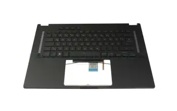 Teclado incl. topcase DE (alemán) negro/negro con retroiluminacion ONE ZONE RGB original para Asus ROG Flow X16 GV601VI