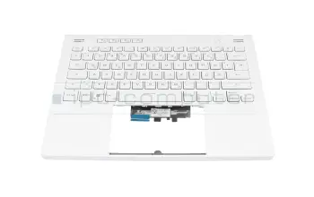 Teclado incl. topcase DE (alemán) blanco/blanco con retroiluminacion ONE ZONE RGB original para Asus ROG Zephyrus G14 GA402RJ