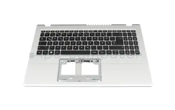 6B.KDHN8.078 teclado incl. topcase original Acer DE (alemán) negro/plateado