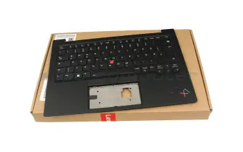 5M11K07685 teclado incl. topcase original Lenovo DE (alemán) negro/negro con retroiluminacion y mouse stick (Wi-Fi)