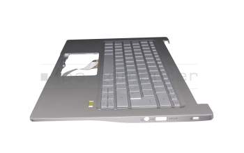 102-016M2LHA03 teclado incl. topcase original Acer DE (alemán) plateado/plateado con retroiluminacion
