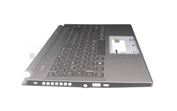 12000023KA02 teclado incl. topcase original Acer DE (alemán) gris/canaso con retroiluminacion