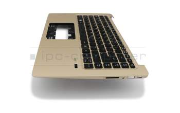 13N1-09A0701 teclado incl. topcase original Acer DE (alemán) negro/oro con retroiluminacion