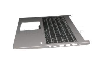 13N1-50A0201 teclado incl. topcase original Acer DE (alemán) negro/plateado con retroiluminacion