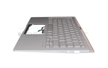 13N1-60A0H31 teclado incl. topcase original Asus DE (alemán) plateado/plateado con retroiluminacion