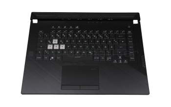 13N1-8HA0F01 teclado incl. topcase original Asus DE (alemán) negro/transparente/negro con retroiluminacion