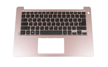 13N4-0AA0C01 teclado incl. topcase original Dell DE (alemán) negro/rosa