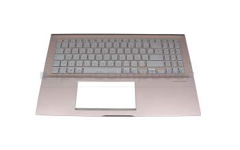 13NB0M2P01011-1 teclado incl. topcase original Asus DE (alemán) plateado/rosa con retroiluminacion