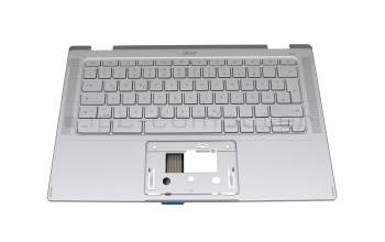 15004E5BK201 teclado original Acer DE (alemán) plateado con retroiluminacion