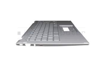 15004E5BK201 teclado original Acer DE (alemán) plateado con retroiluminacion