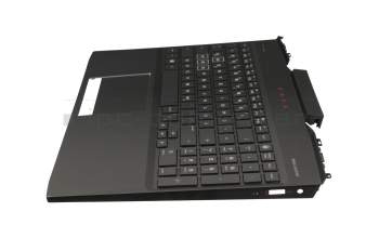 180508-01 teclado incl. topcase original HP DE (alemán) negro/negro con retroiluminacion