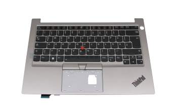 18095463 teclado incl. topcase original Lenovo DE (alemán) negro/plateado con retroiluminacion y mouse stick